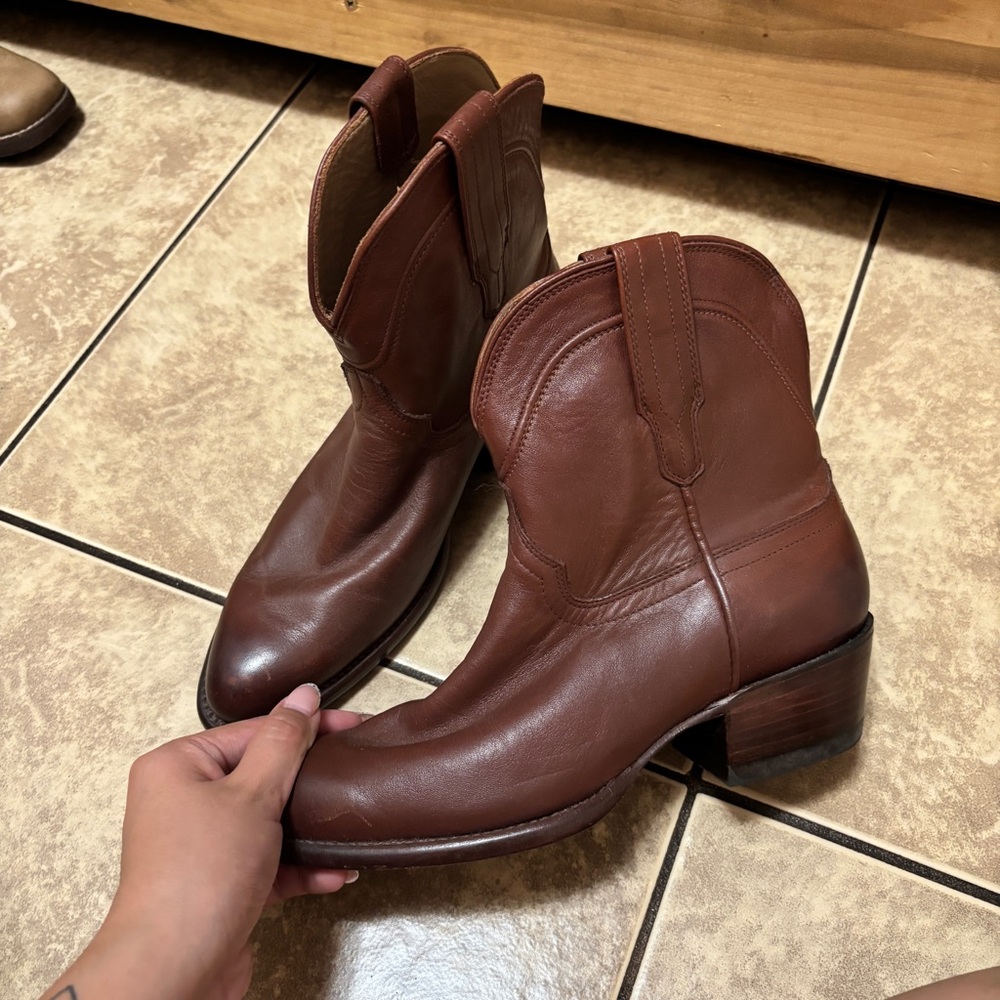 Tecovas Penny Leather Short Cowgirl Boots Size 7.5